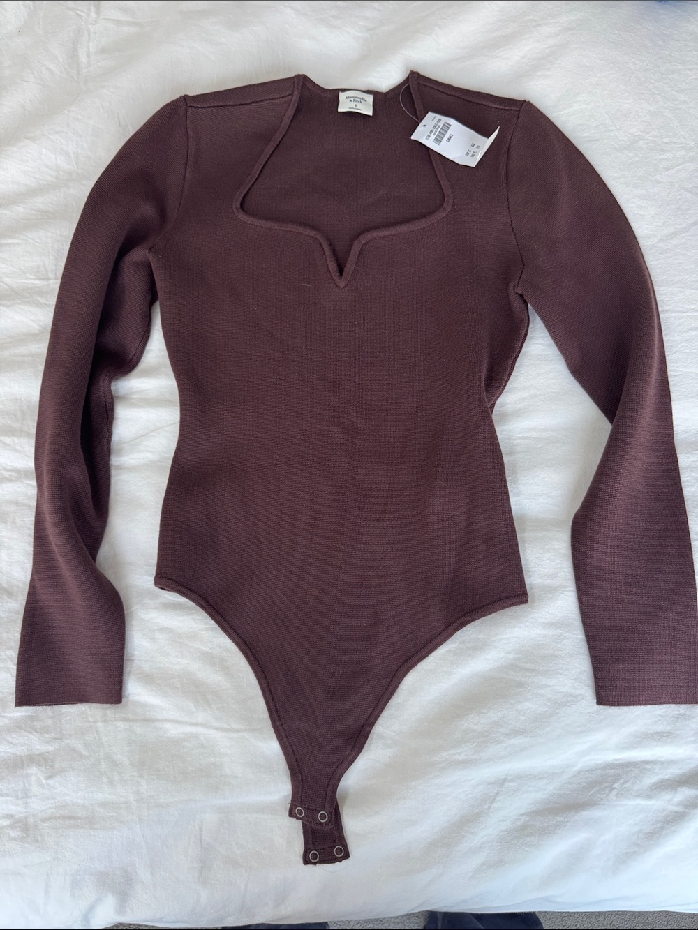Abercrombie & Fitch Women’s Long-Sleeve Brown Bodysuit